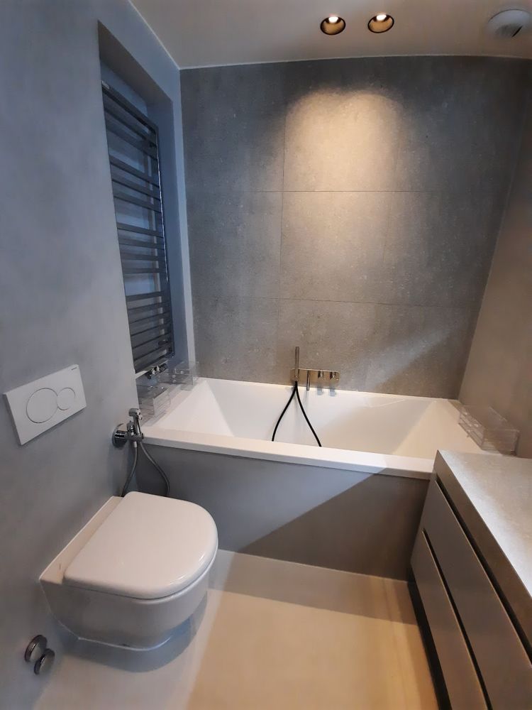 Baignoire encastrée, finition béton ciré – EDILSYSTEM